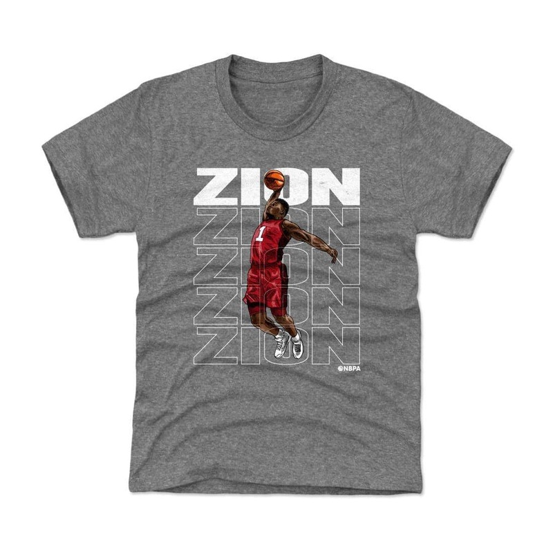 Kids/Youths Zion Williamson New Orleans Pelicans 500 Level NBA Repeat T-Shirt – Grey