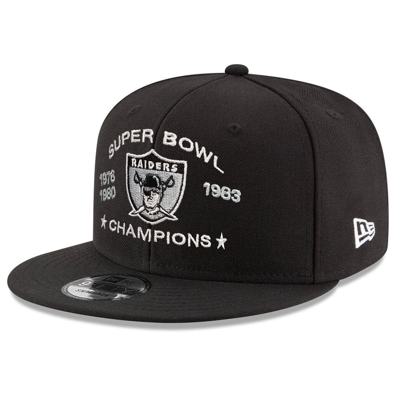 Las Vegas Raiders New Era NFL Champions History 9FIFTY Snapback Hat – Black