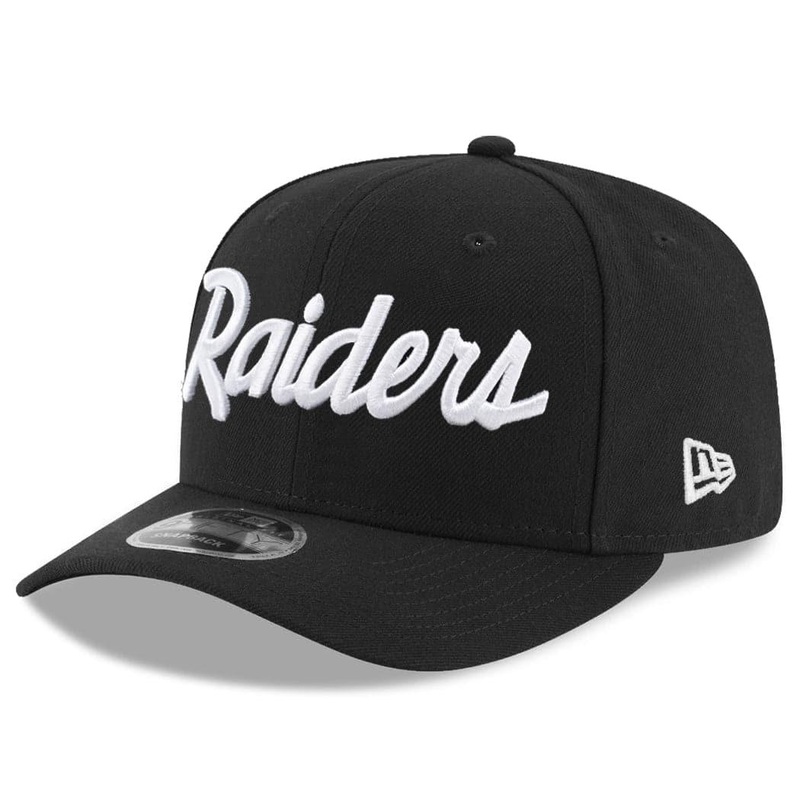 Las Vegas Raiders New Era NFL Script 9FIFTY OF Pre-Curved Snapback Hat – Black