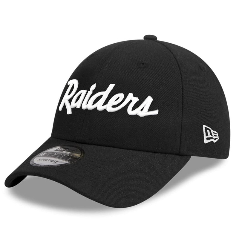 Las Vegas Raiders New Era NFL Script 9FORTY Snapback Curve Hat – Black
