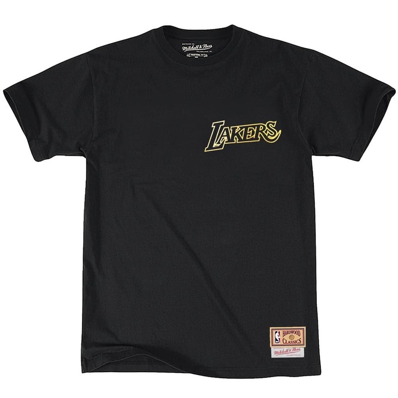 Los Angeles Lakers Mitchell & Ness NBA Foil Logo T-Shirt – Black