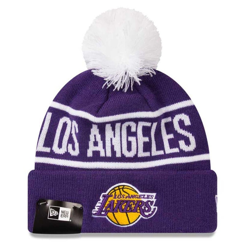Los Angeles Lakers New Era NBA Team On Fire Knit Beanie – Purple