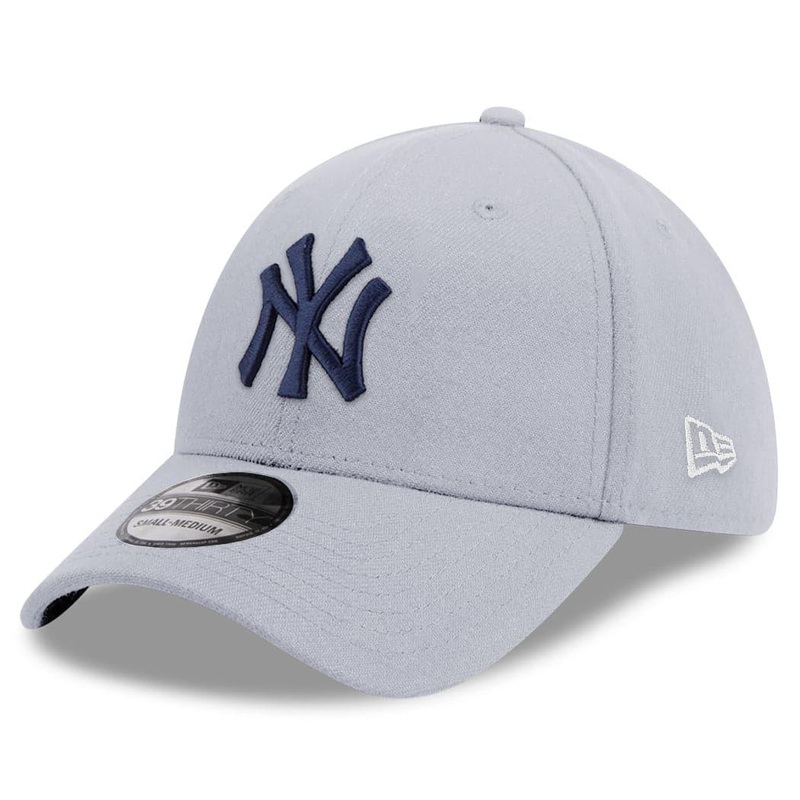 New York Yankees New Era MLB Team 39THIRTY Flex Fit Curve Hat – Grey