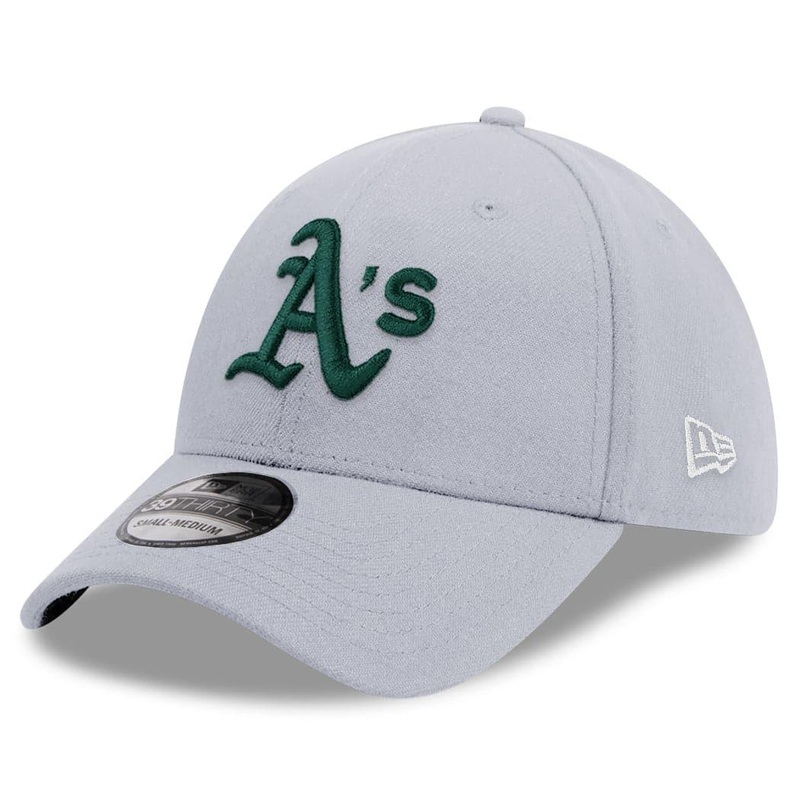 Oakland Athletics New Era MLB Team 39THIRTY Flex Fit Curve Hat – Grey