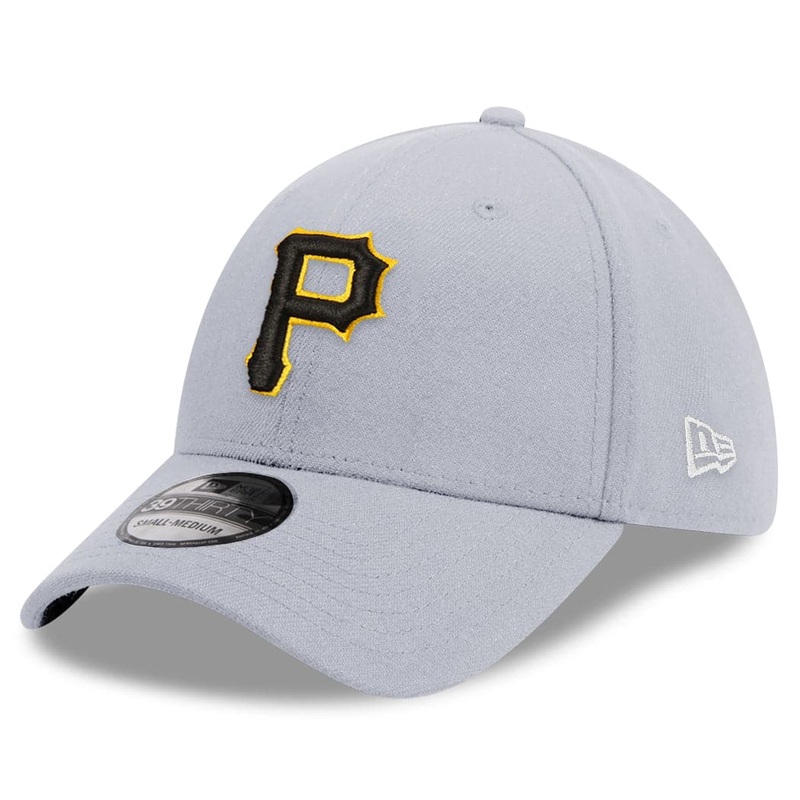 Pittsburgh Pirates New Era MLB Team 39THIRTY Flex Fit Curve Hat – Grey