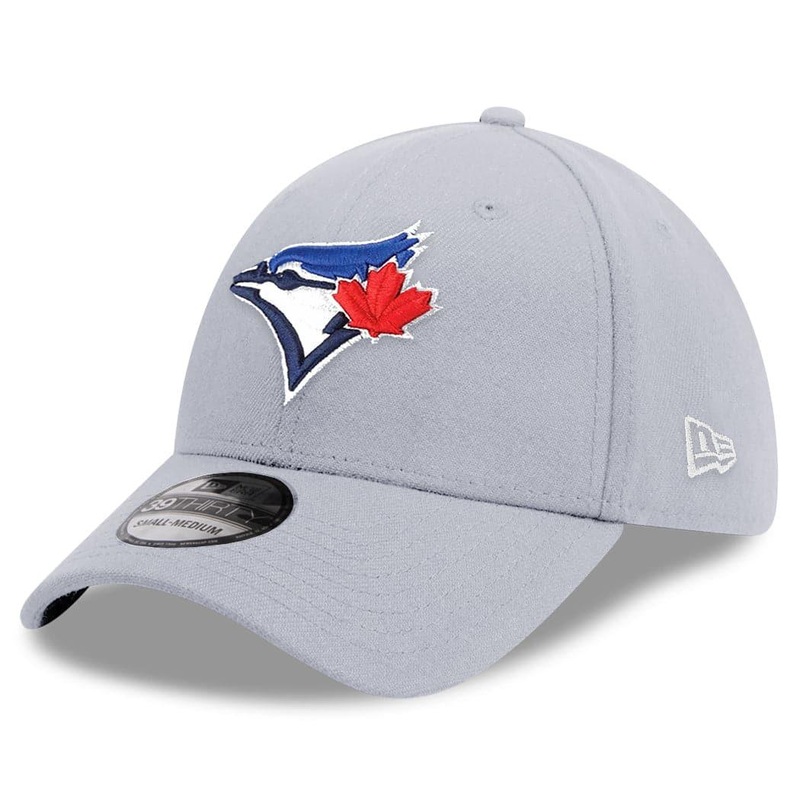 Toronto Blue Jays New Era MLB Team 39THIRTY Flex Fit Curve Hat – Grey