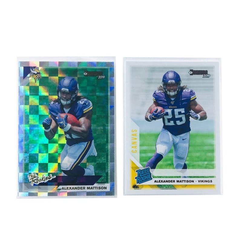 Alexander Mattison Minnesota Vikings 2019 Panini NFL 2 Card Rookie Set