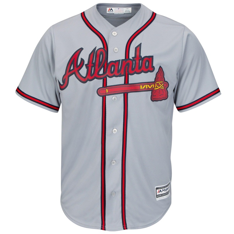 Atlanta Braves Majestic MLB Cool Base Replica Jersey – Grey