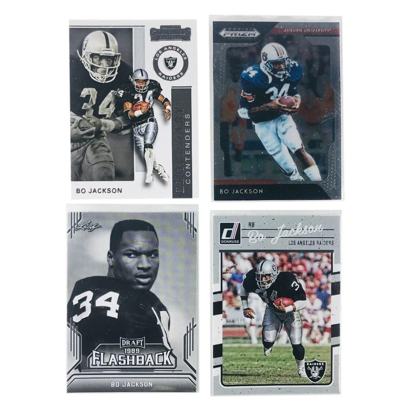 Bo Jackson Los Vegas Raiders Panini NFL 4 Insert Card Set
