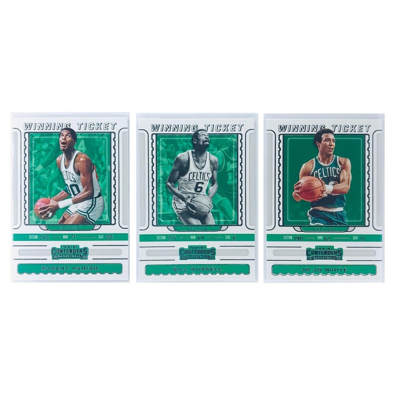 Boston Celtics Panini NBA 3 Winning Ticket Card Set