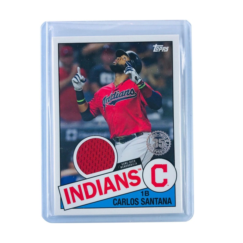 Carlos Santana Cleveland Indians Topps 2020 MLB Game Used Relic 1985 Card