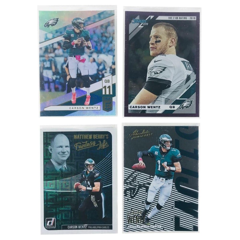 Carson Wentz Philadelphia Eagles Panini NFL 4 Base/Insert Card Set