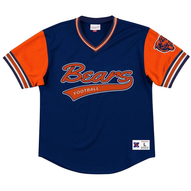 Chicago Bears Mitchell & Ness NFL Top Prospect Mesh V- Neck – Navy