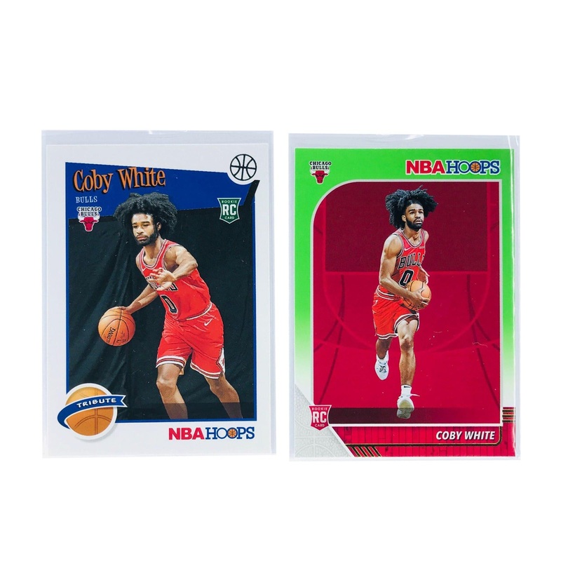 Coby White Chicago Bulls 19-20 Panini NBA 2 Card Rookie Parallel Set