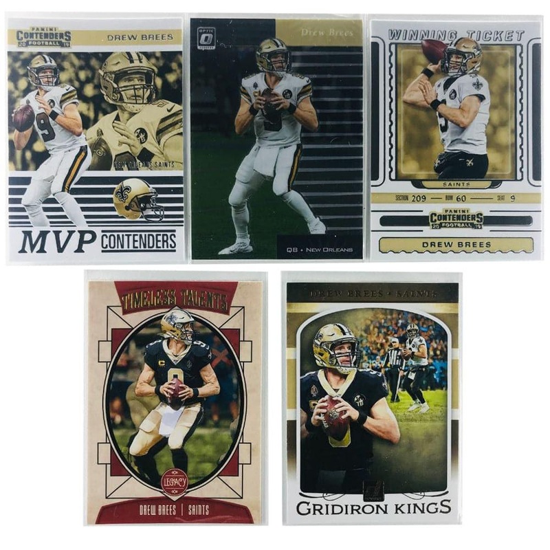 Drew Brees New Orleans Saints Panini NFL 5 Insert Card Set