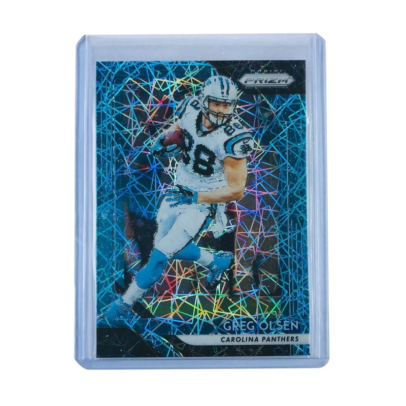 Greg Olsen Carolina Panthers 2018 Panini Prizm NFL Blue Lazer 173 Card