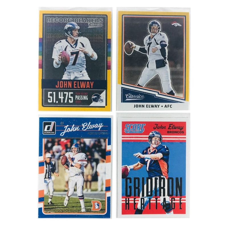 John Elway Denver Broncos Panini NFL 4 Insert Card Set