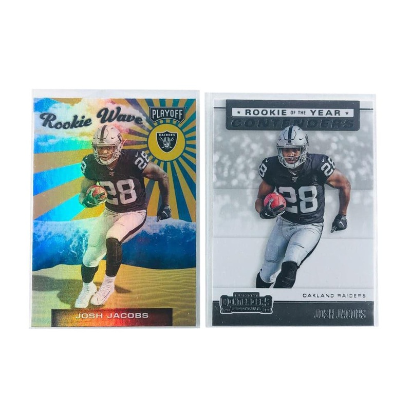 Josh Jacobs Las Vegas Raiders 2019 Panini NFL 2 Card Rookie Insert Set