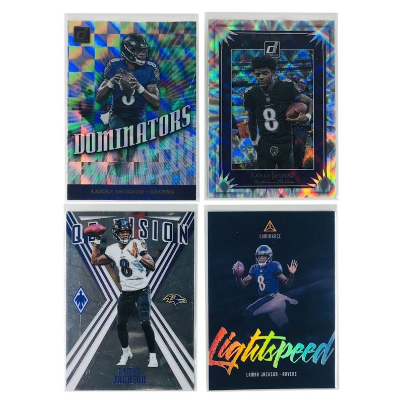 Lamar Jackson Baltimore Ravens 2019 Panini NFL 4 Insert Card Set