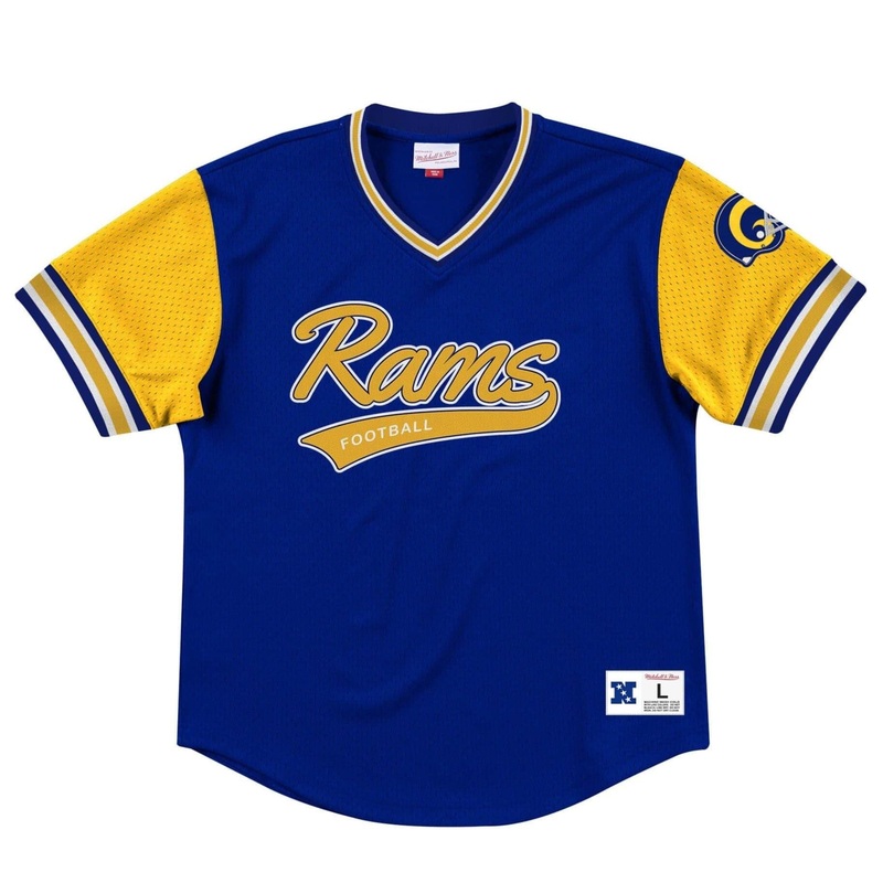 Los Angeles Rams Mitchell & Ness NFL Top Prospect Mesh V- Neck – Blue
