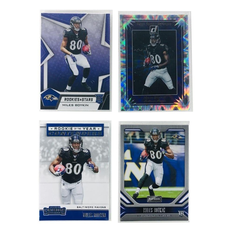 Myles Boykin Baltimore Ravens Panini NFL 4 Rookie Card Set