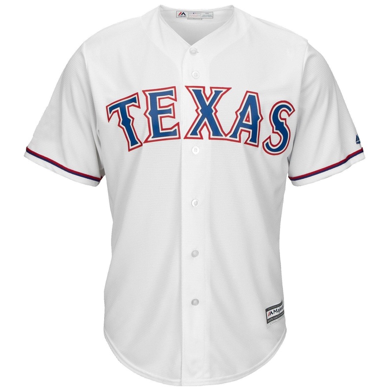 Texas Rangers Majestic MLB Cool Base Replica Jersey – White