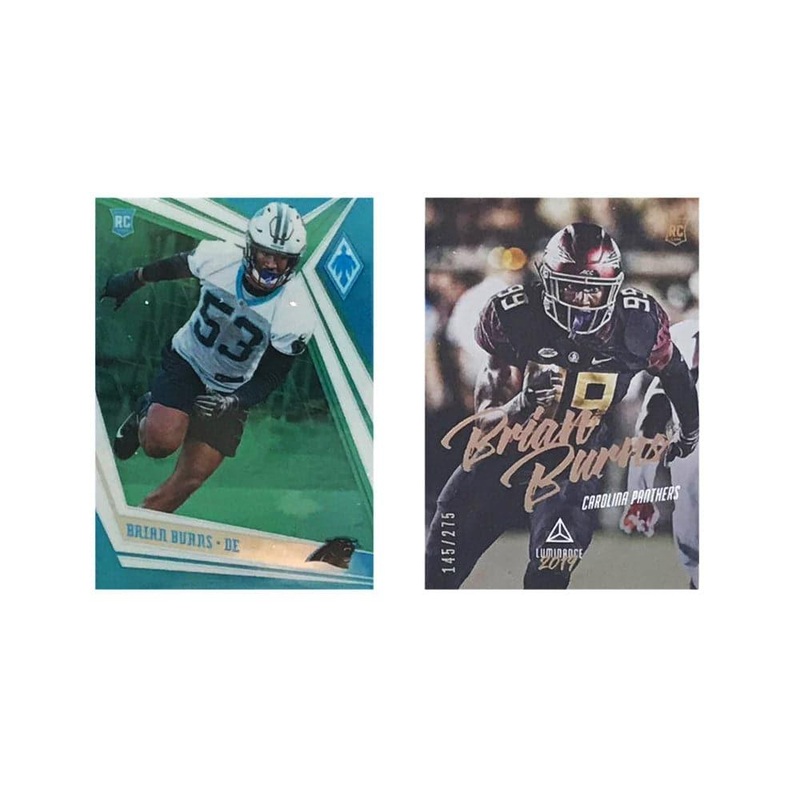 Brian Burns Carolina Panthers Panini NFL 2 Rookie Card Set