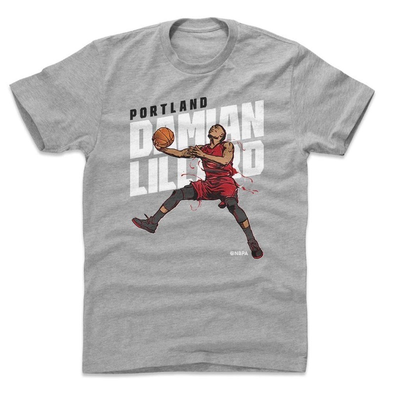 Damian Lillard Portland Trail Blazers 500 Level NBA Layup T-Shirt – Grey