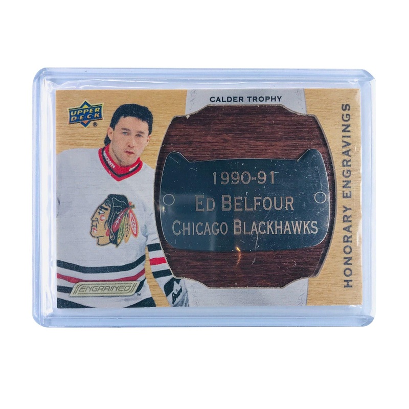 Ed Belfour Chicago Blackhawks 19-20 Upper Deck Engrained NHL Honorary Engravings /100 Card