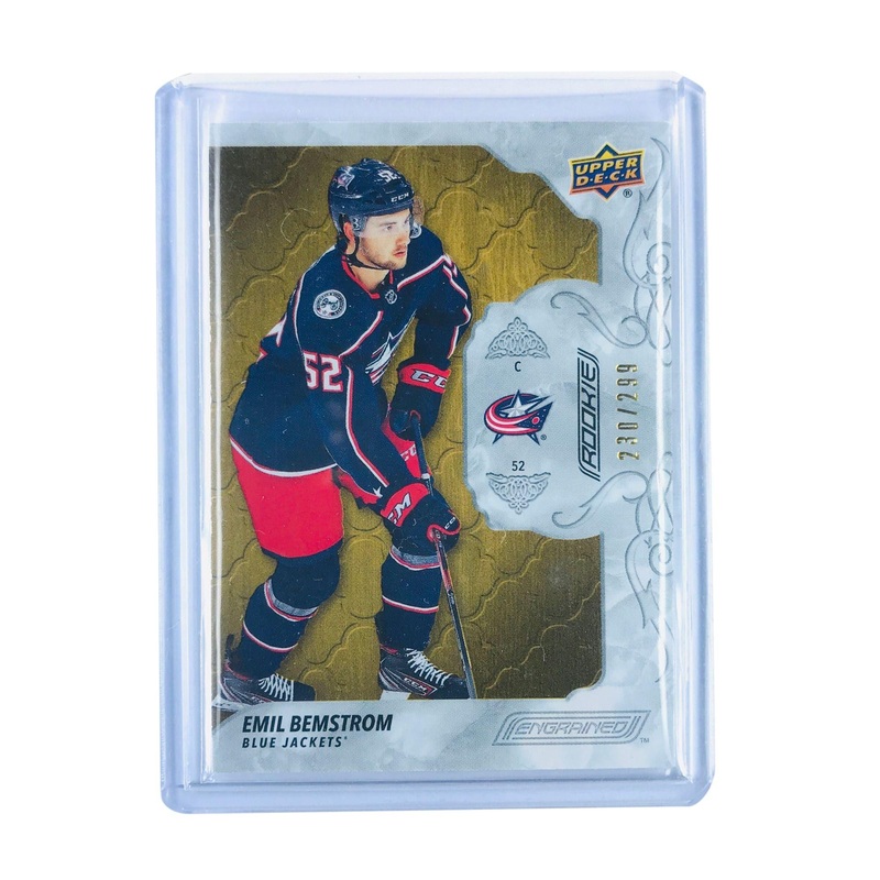 Emil Bemstrom Columbus Blue Jackets 19-20 Upper Deck Engrained NHL Rookie /299 Card