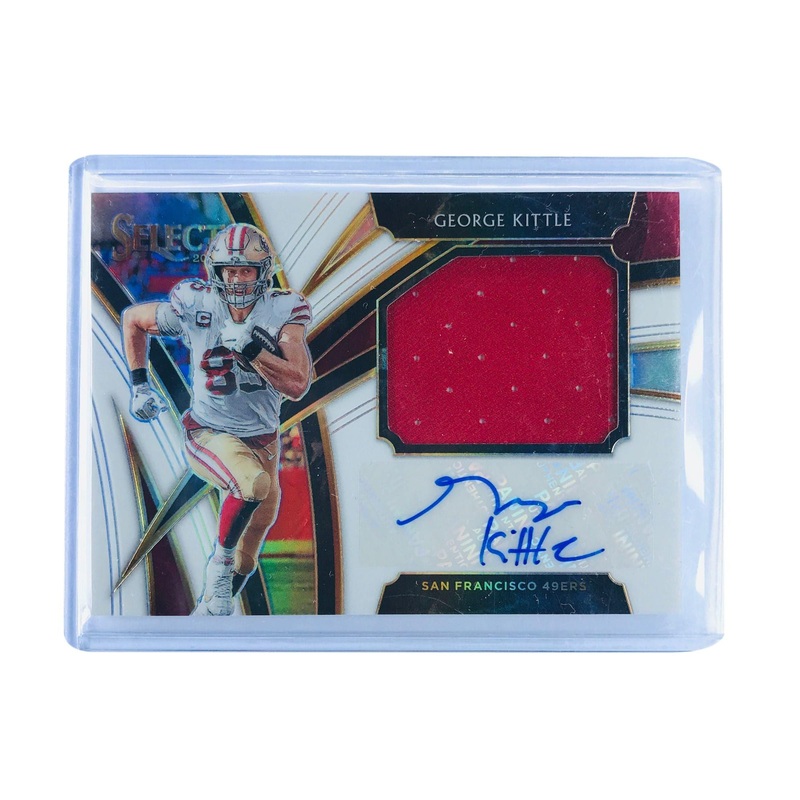 George Kittle San Francisco 49ers 2019 Panini Select NFL Prizm Patch Auto /75 Card