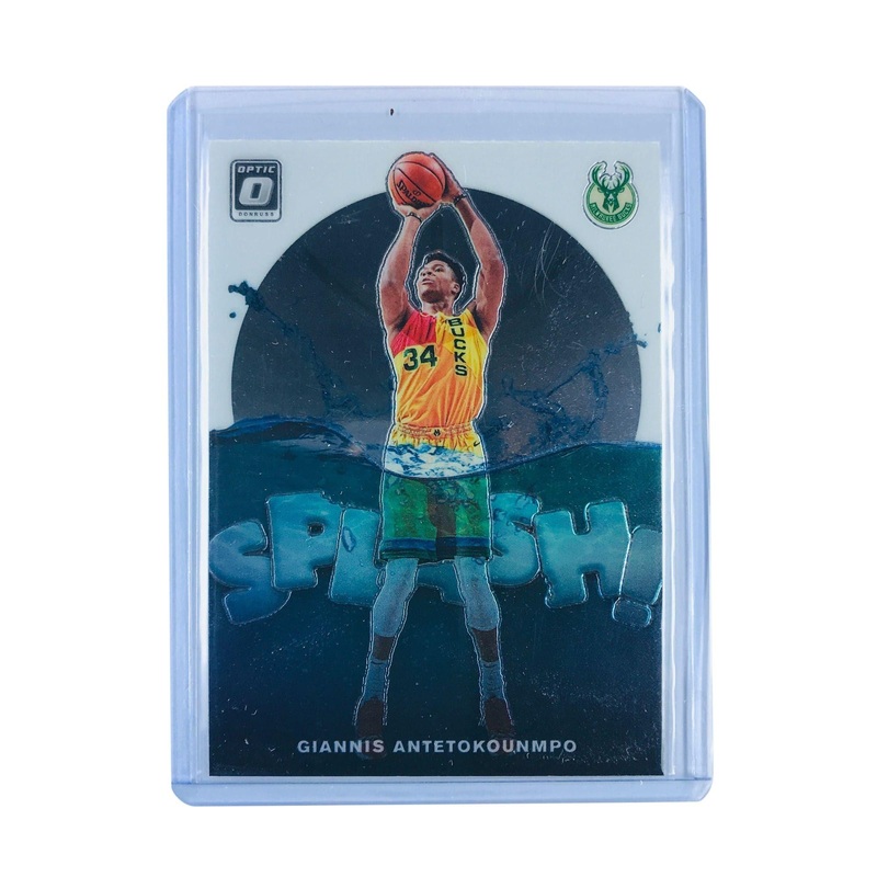 Giannis Antetokounmpo Milwaukee Bucks 2019-20 Panini Optic NBA Splash Insert 3 Card