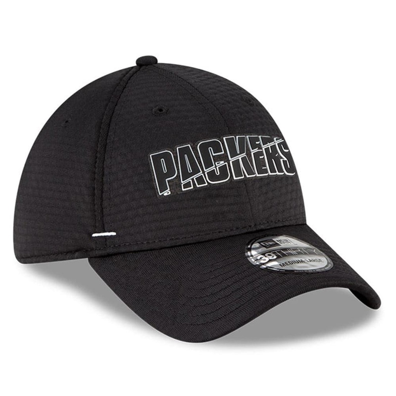 Green Bay Packers New Era NFL 2020 Summer Sideline 39THIRTY Flex Fit Curve Hat – Black