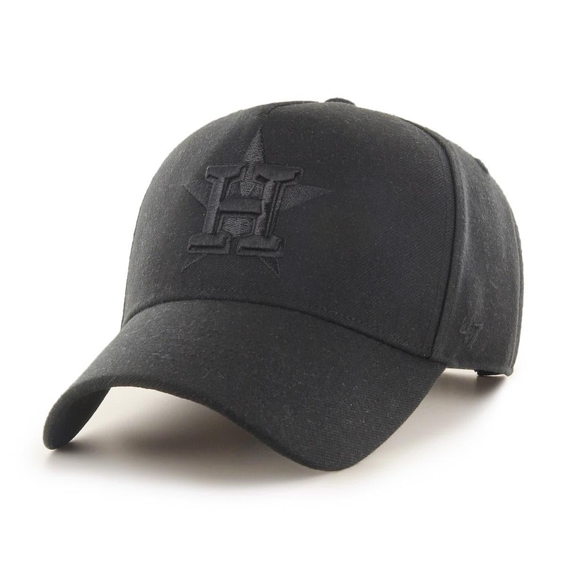 Houston Astros ’47 MLB Black On Black MVP DT Pinch Curve Snapback Hat