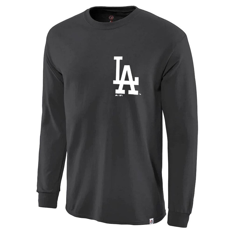 Los Angeles Dodgers Majestic MLB Gramer Long Sleeve T-Shirt – Pirate Black