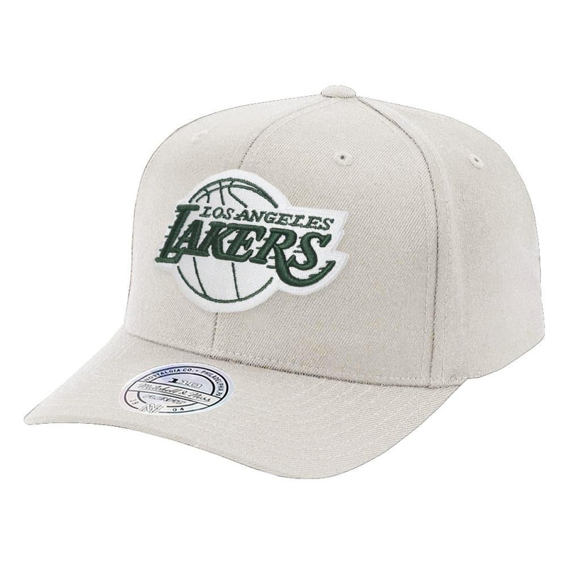 Los Angeles Lakers Mitchell & Ness NBA 110 Forest Snapback Hat – Stone