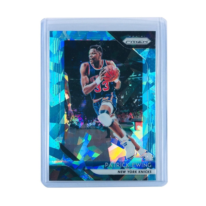 Patrick Ewing New York Knicks 2018-19 Panini Prizm NBA Blue Cracked Ice /99 Card