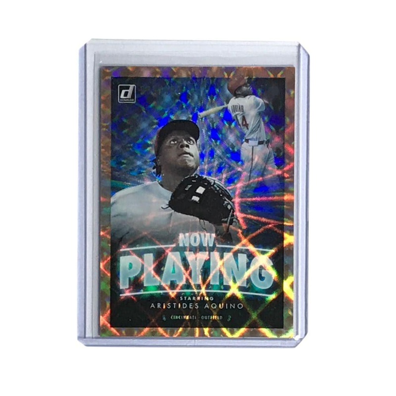 Aristides Aquino Cincinnati Reds 2020 Panini Donruss MLB Now Playing 996/999 Gold Card