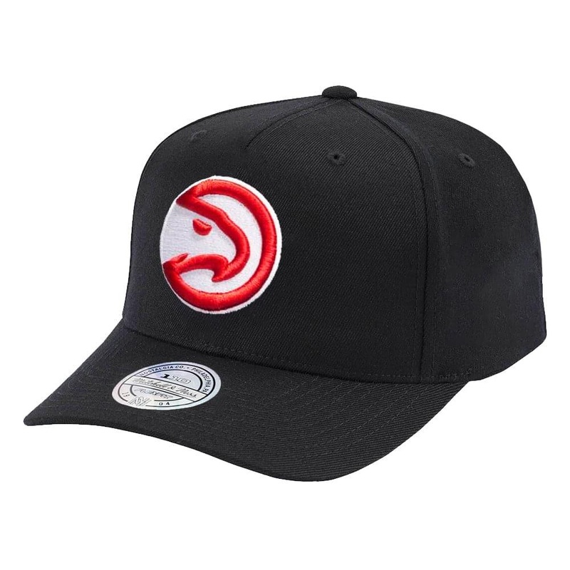 Atlanta Hawks Mitchell & Ness NBA 110 Logo Snapback Hat – Black