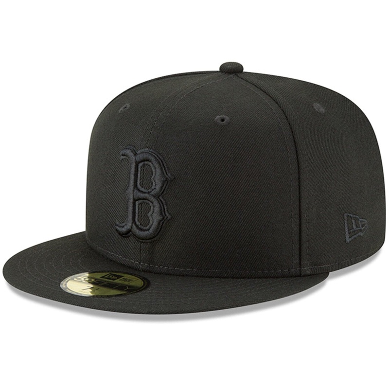 Boston Red Sox New Era MLB Black On Black 59FIFTY Fitted Hat – Black