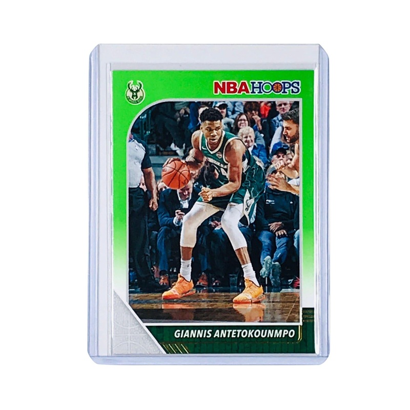 Giannis Antetokounmpo 2019-20 Panini Hoops NBA Green Aus Excl Card