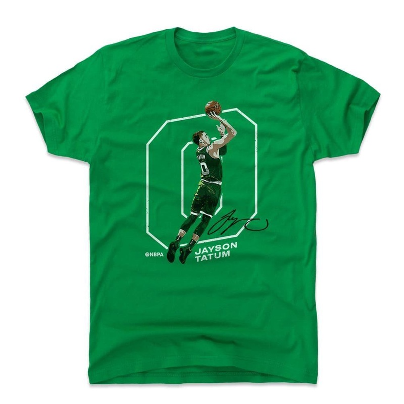Jayson Tatum Boston Celtics 500 Level NBA Outline T-Shirt – Green