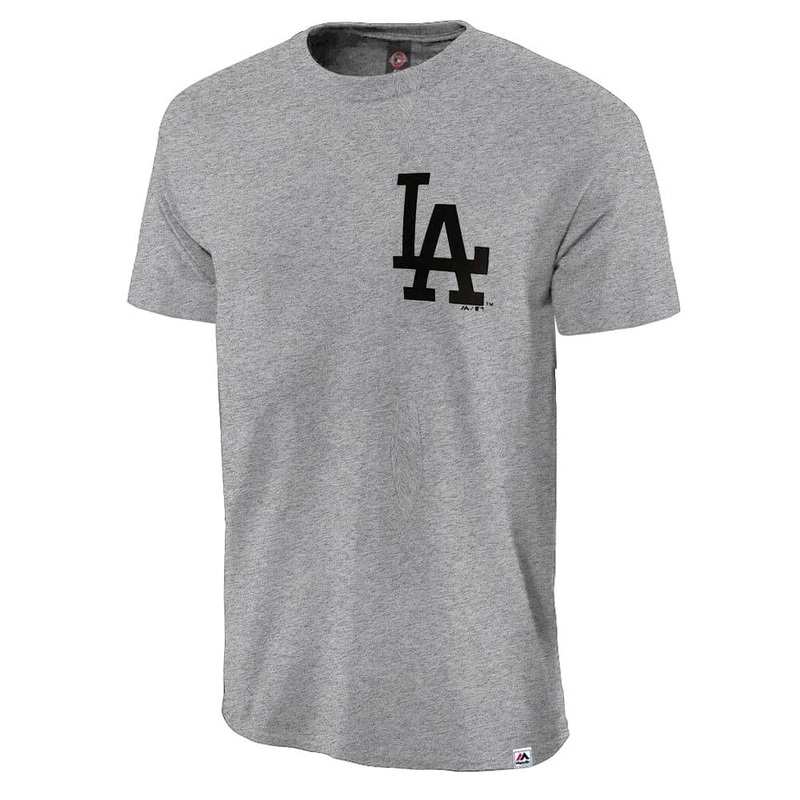 Los Angeles Dodgers Majestic MLB Jeaner T-Shirt – Grey