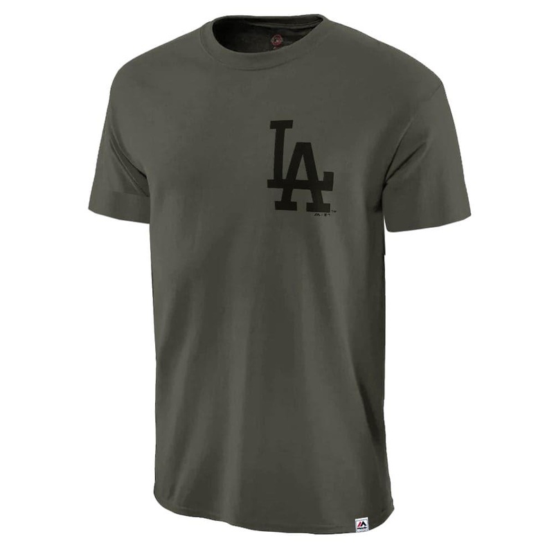 Los Angeles Dodgers Majestic MLB Turner T-Shirt – Olive