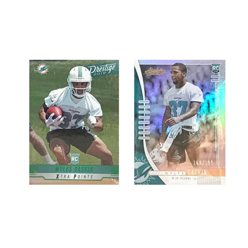 Myles Gaskin Miami Dolphins 2019 Panini NFL 2 Insert Rookie Card Set