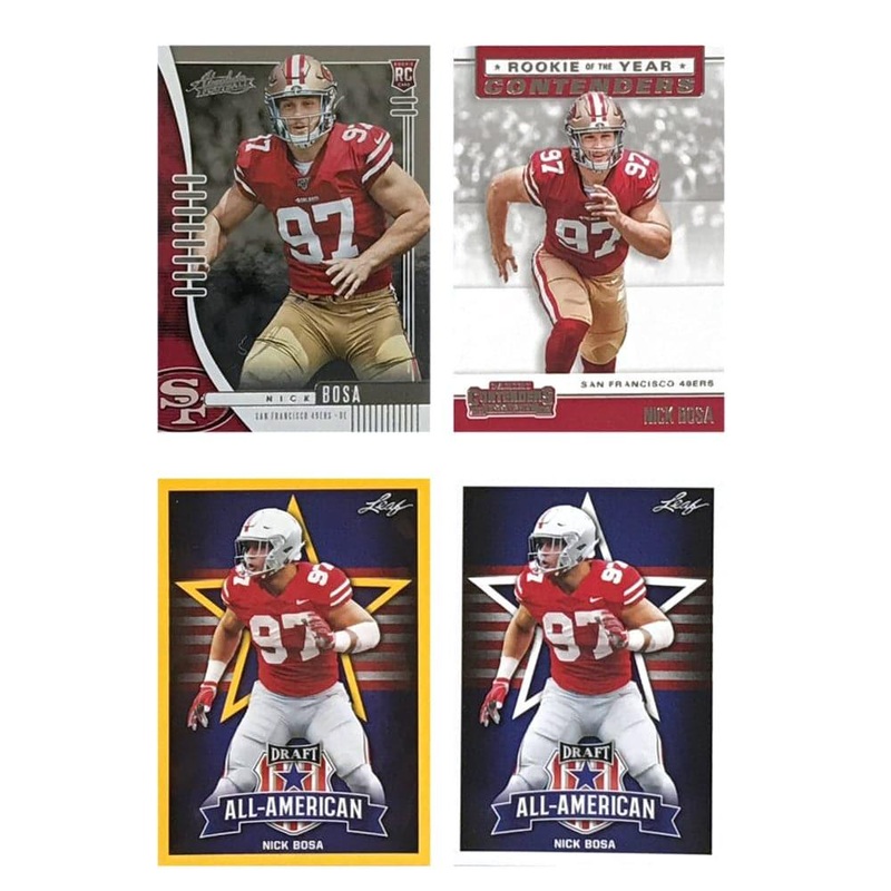 Nick Bosa San Francisco 49ers 2019 Panini NFL 4 Rookie Card Set
