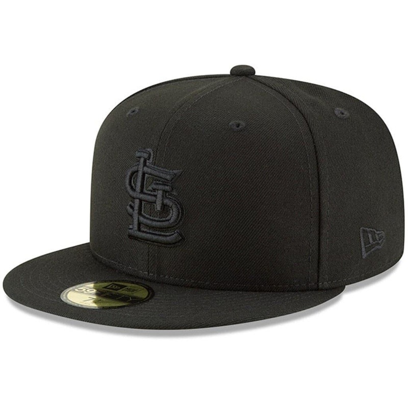 St Louis Cardinals New Era MLB Black On Black 59FIFTY Fitted Hat