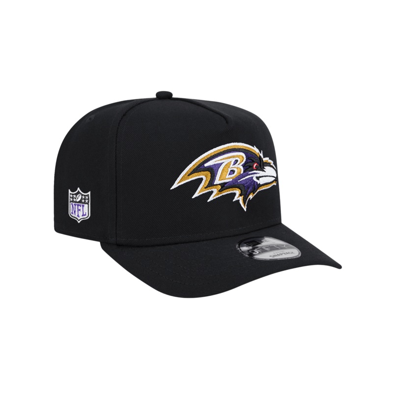 Baltimore Ravens New Era NFL Team 9FIFTY A-Frame Pre-Curved Snapback Hat – Black
