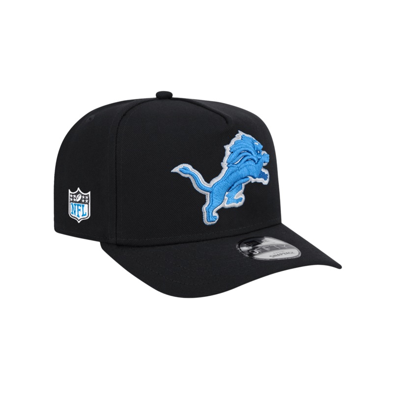 Detroit Lions New Era NFL Team 9FIFTY A-Frame Pre-Curved Snapback Hat – Black