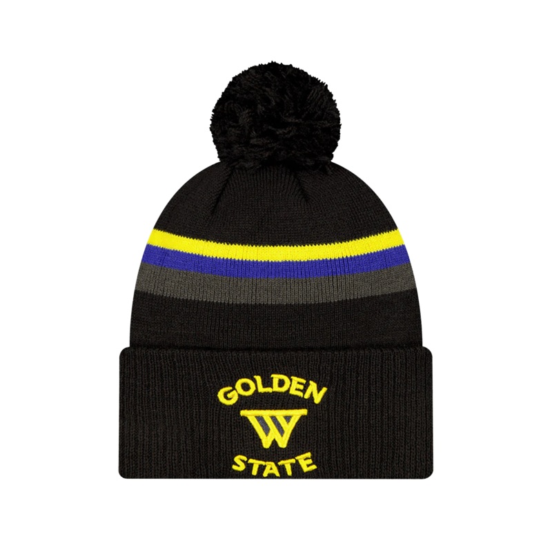 Golden State Warriors New Era NBA Statement Knit Beanie – Black